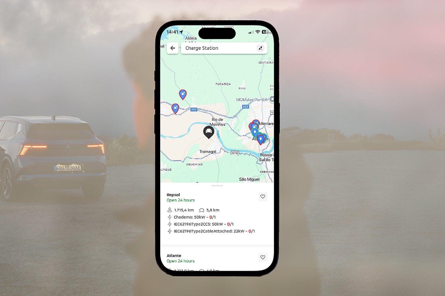 Nový Mitsubishi Eclipse Cross BEV - mapa nabíjacích staníc