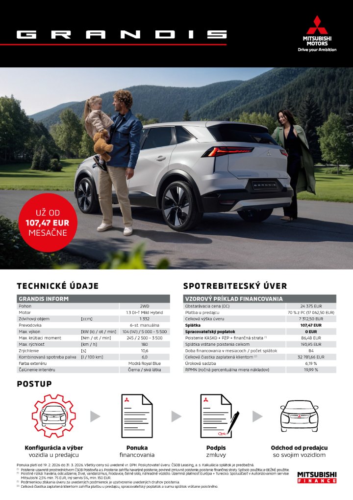 Mitsubishi Grandis: Reprezentatívny príklad financovania